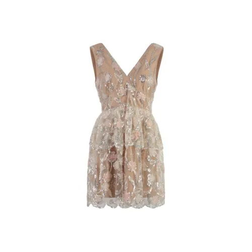 Self Portrait Без рукавов Платье Женское Светлый Умбра