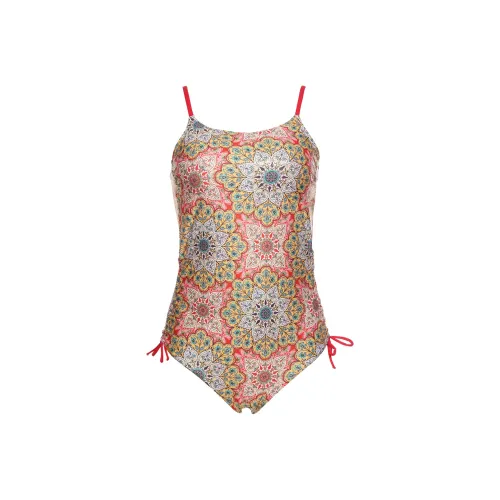 Selmark Желтый тон Принт Женские Ван-Пис Купальники