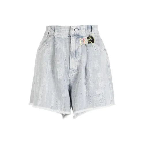 MUSIUM DIV Промытый синий Женские джинсовые шорты