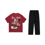 Комплект одежды (Красный топ + Черные штаны)