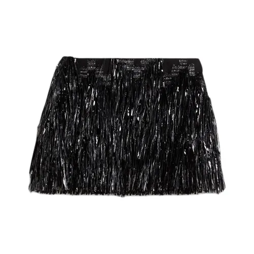 SCANLAN THEODORE Tinsel Кисточка Мини Юбка Повседневная Короткая Юбка Женская Черная