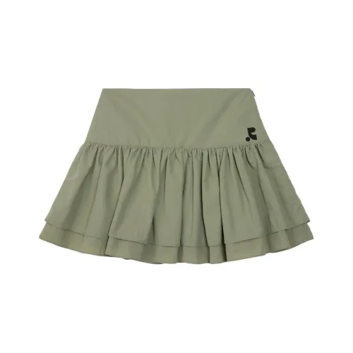 Rest Recreation Юбка с рюшами MINI SKIRT Повседневная Короткая Юбка Женская Хаки Хаки