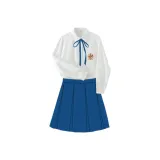 Белый Saint Рыцарь с длинным рукавом + синяя восьмиугольная коробка юбка