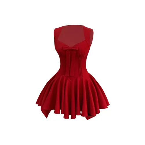 SECFLY OFFICIAL Без рукавов Платье Женское Красное