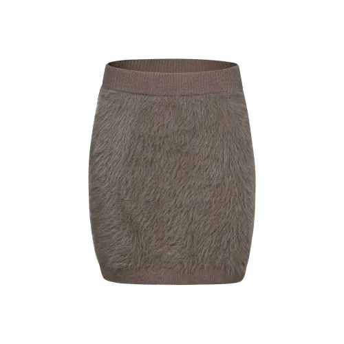 Guuka Hero Повседневные короткие юбки Женские Темный кофейный