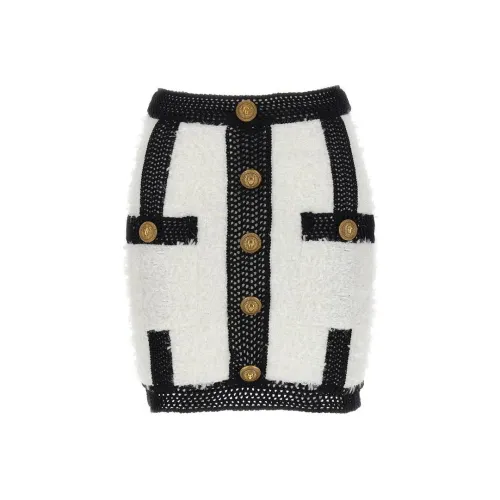 BALMAIN Черно-белая панда Женские Повседневные короткие юбки