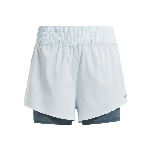 Reebok WOR RUN 2 IN 1 Короткие Спортивные Шорты Женские Светло-Синие
