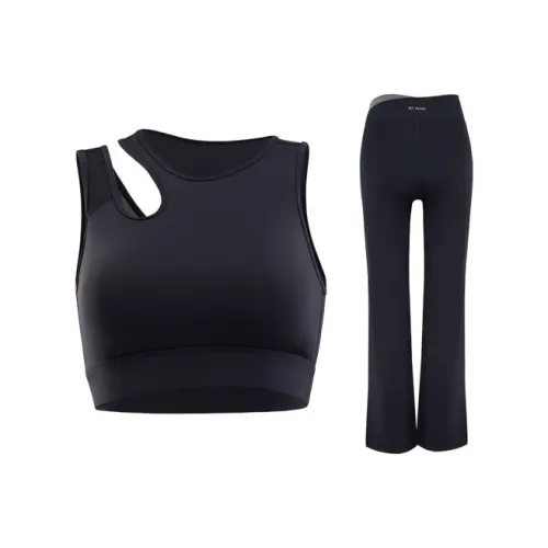 SKY HAND Технический черный + Черный Женские фитнес-комплекты