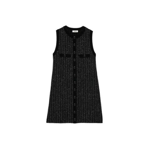 Sandro Без рукавов Платье Женское Черное