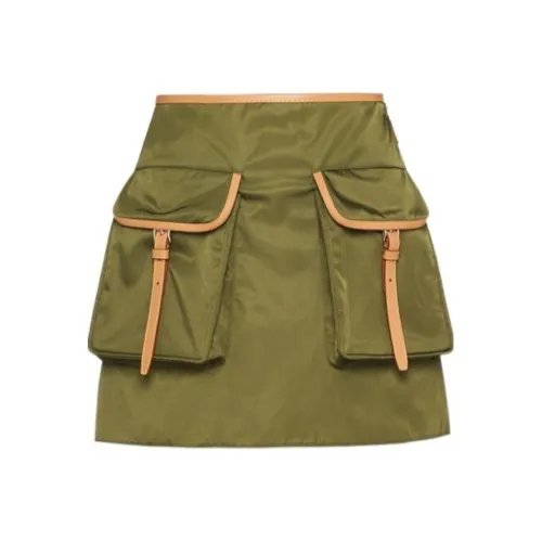 PRADA SS24 Повседневные короткие юбки Женские Зеленый
