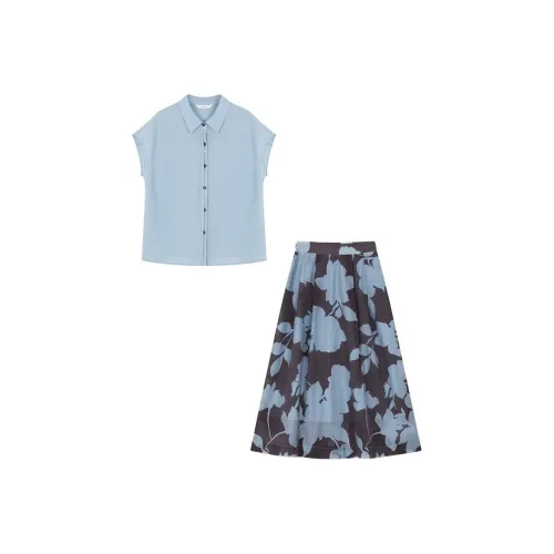 IHIMI Комплект с юбкой Женские Пыльно-синий Виноградно-фиолетовый