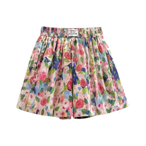 Cypress House Повседневные шорты Женские Розовые цветы