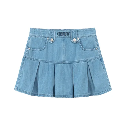CHUU Светло-синий Женские Джинсовые Короткие Юбки