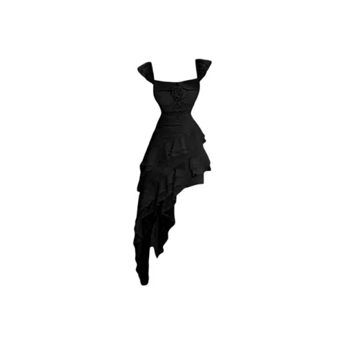 PLANE DRIFT Без рукавов Платье Женское Черное