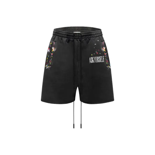 Askyurself Повседневные шорты унисекс вымытый черный