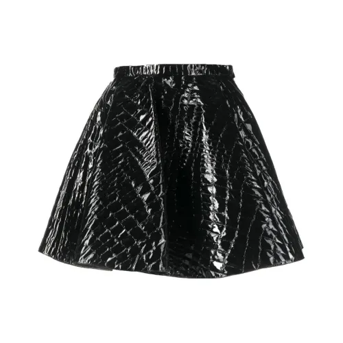 Alaia Черная женская кожаная короткая юбка