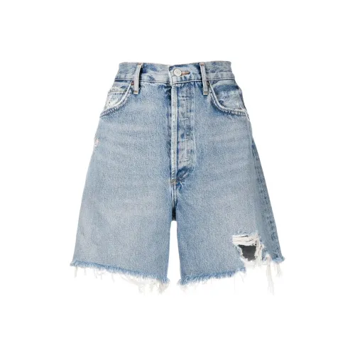 AGOLDE Джинсовый синий Женские Джинсовые шорты