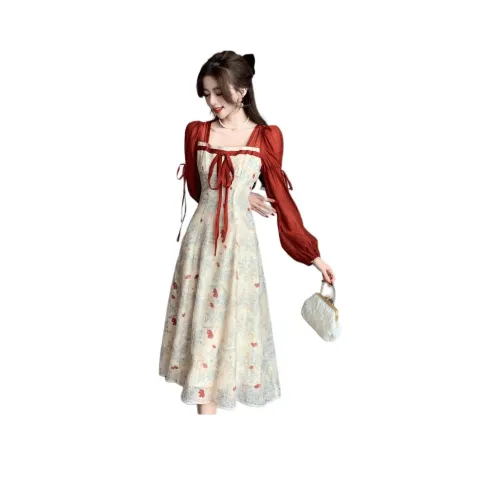 MORii Длинное платье с длинными рукавами женское цвет на изображении