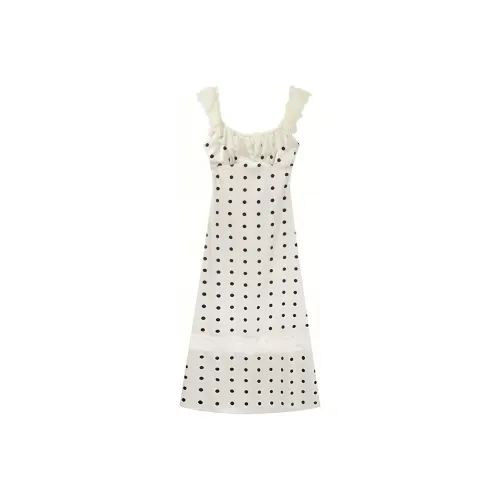 ZWTX STUDIO Юбка-платье Женское Абрикос в горошек