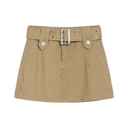 Женские джинсовые короткие юбки цвета хаки