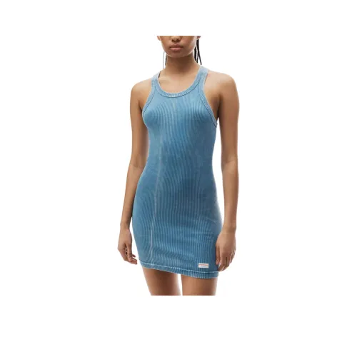 Alexander Wang Bodywear Series FW24 Без рукавов Платье Женское Выстиранное Синий
