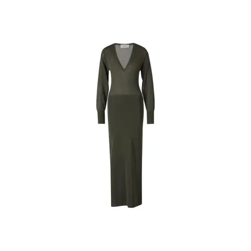 AMIPARIS Длинное платье с длинными рукавами женское оливково-зеленый