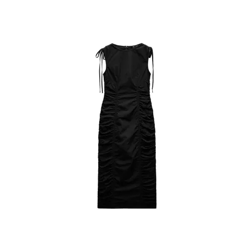 ZARA Trf Sleeveless Dress Women's Black ZARA Trf Без рукавов Платье Женское Черное