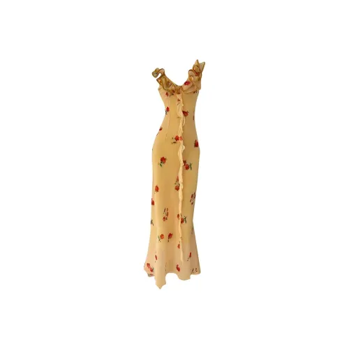 COHX Без рукавов Платье Женское Желтое