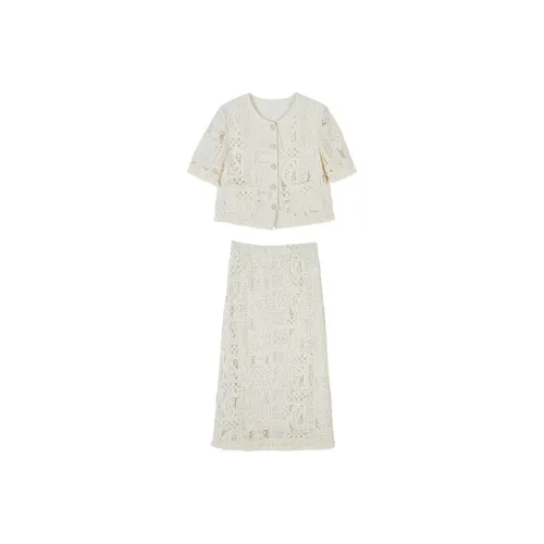 XIANGYING Комплект с юбкой Женские Бежевый