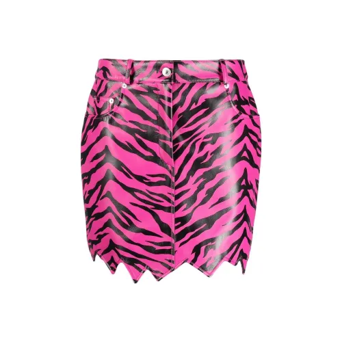 MOSCHINO Розовые Женские Кожаные Короткие Юбки