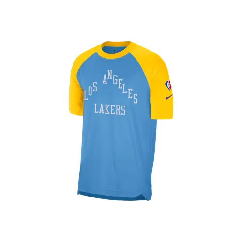 Nike x NBA Лос-Анджелес Лейкерс Swoosh T Рубашка Мужская Синяя Золотая