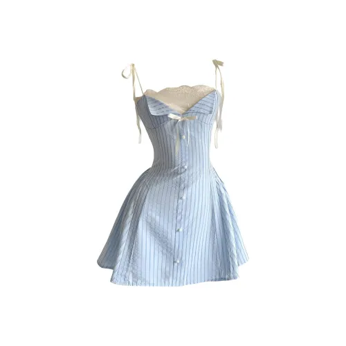 KKX Slip Платье Женское Синие Полосы