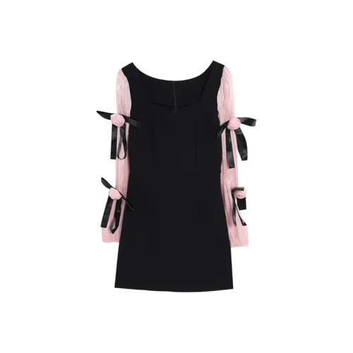 BIFH Длинное платье с длинными рукавами женское черное