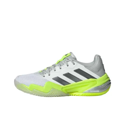 Adidas Barricade 13 Low Топ Кроссовки для тенниса Унисекс Серебристо-зеленый