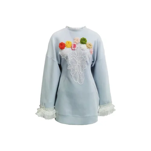 CHICCO MAO Длинное платье с длинными рукавами женское синее