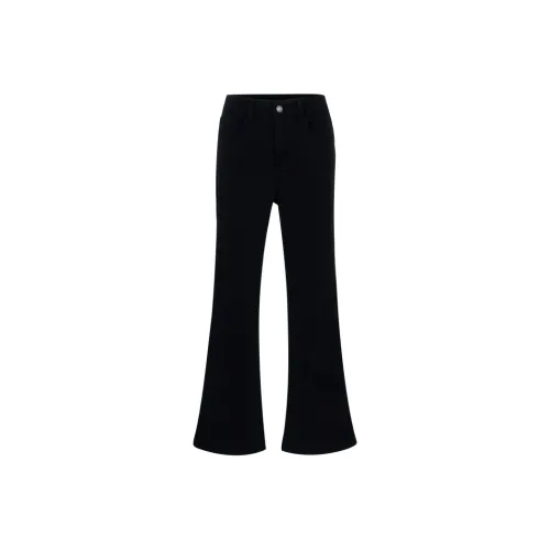 YESWOMEN Черный деним Расклешенные штаны HIGH RISE Версия Женские Джинсы