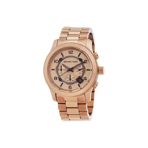 MICHAEL KORS Мужские часы Кварцевый механизм Ремешок из нержавеющей стали 45 мм Розовое золото Циферблат часов