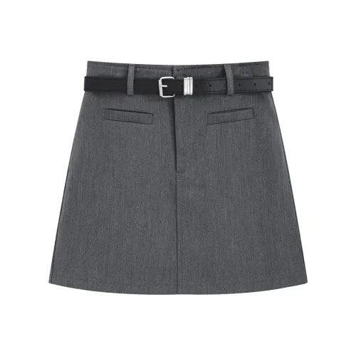 SNZX Повседневные короткие юбки женские серые