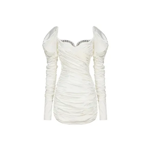 NANA JACQUELINE Длинное платье с длинными рукавами цвет белый