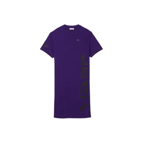 LACOSTE Короткий рукав Платье Женское Фиолетовое