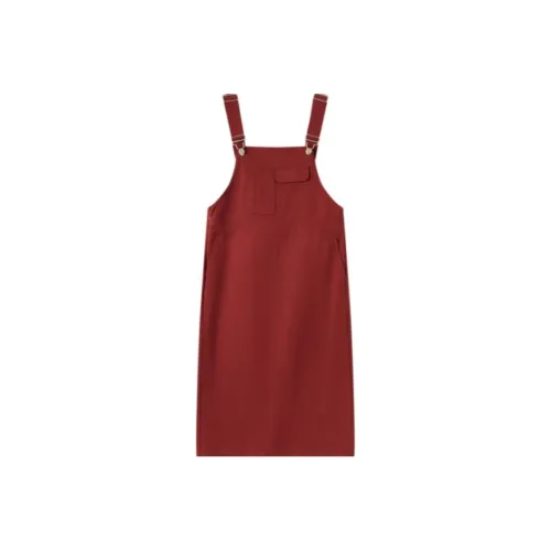 EICHITOO Без рукавов Платье Женское Темно-красное