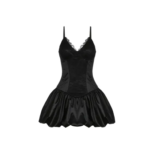 POPO.INFO Юбка Платье Женское Черное