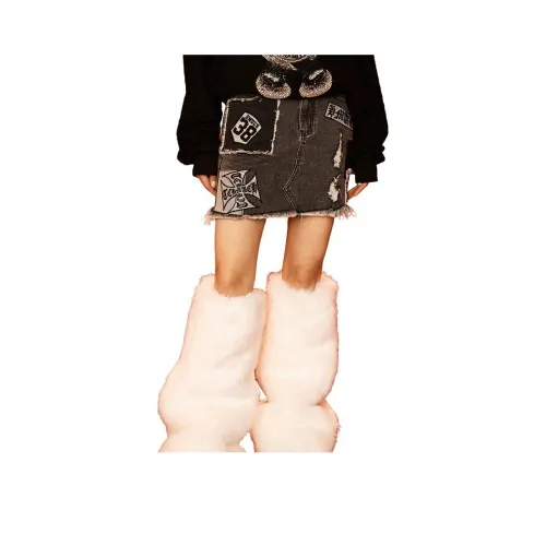 TCH Серые Женские Джинсовые Короткие Юбки