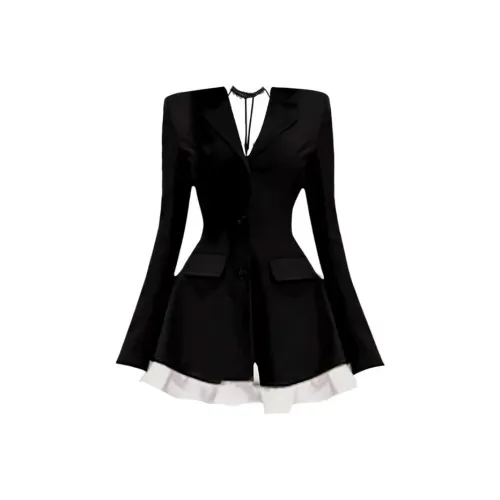 PUREIDOL Длинное платье с длинными рукавами женское черное