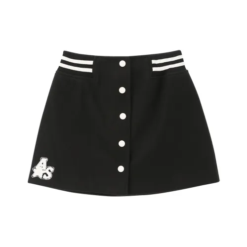 ASWZ Черная Женская Повседневная Короткая Юбка