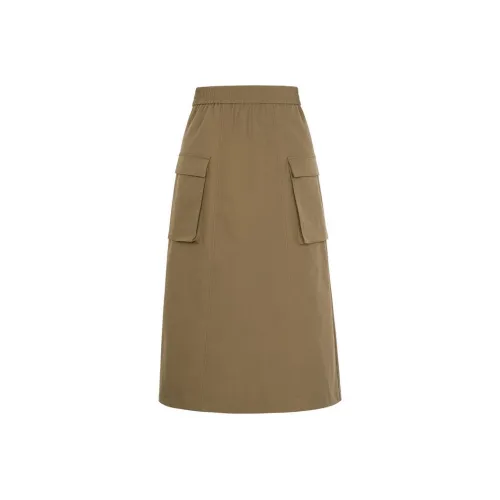 XG Повседневный Длинный Юбка Женские Кофе