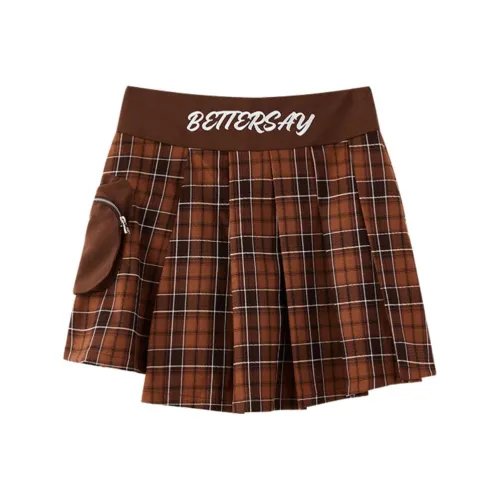 BETTERSAY Повседневные короткие юбки Женские Кофе