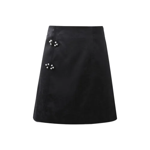 LULUALWAYS Повседневные короткие юбки Женские Черный