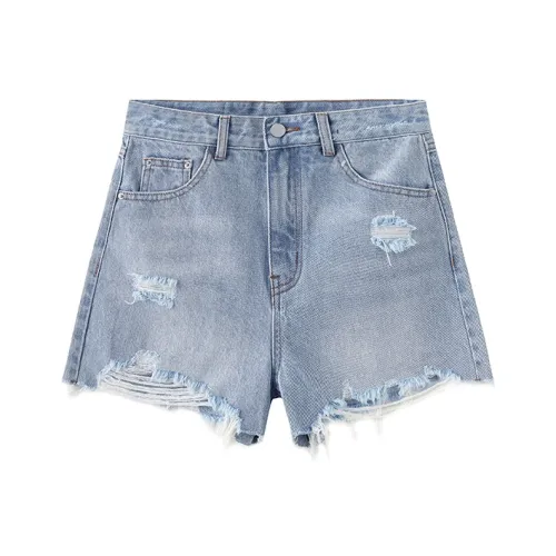 Cubic Светло-синие Женские Джинсовые Шорты