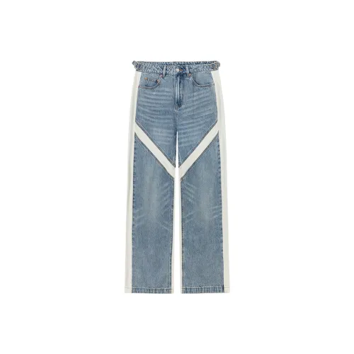 NO ONE ELSE Джинсы из денима синий унисекс